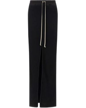 Rick Owens Gonna Lunga Con Coulisse - Nero
