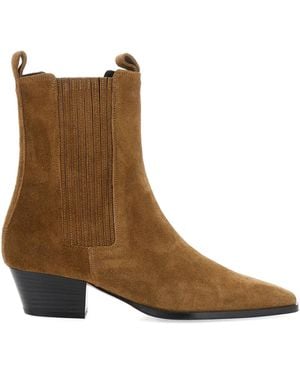 Aeyde Side-Panels Pointed-Toe Ankle Boots - Brown