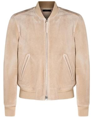Tom Ford Zip-Up Bomber Jacket - Natural
