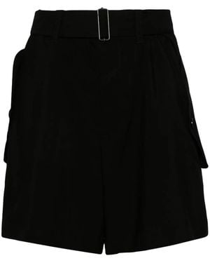 Y's Yohji Yamamoto Belted High-Waisted Shorts - Black