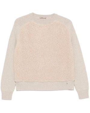 Herno Bouclé-Panel Wool Jumper - Natural