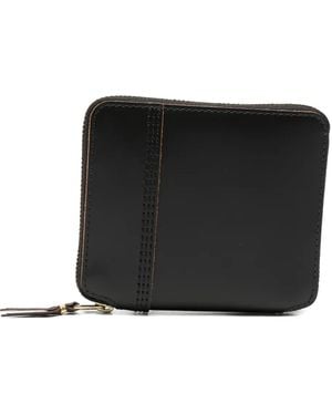 Comme des Garçons Contrast-Stitch Zip-Around Wallet - Black