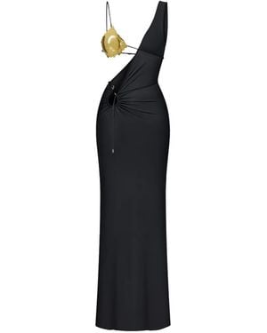 Korobeynikov Cut-Out Sequin-Embellished Maxi Dress - Black