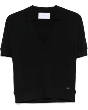 Kaos T-Shirt Con Placca Logo - Nero