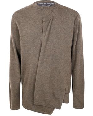 Comme des Garçons Jersey asimétrico - Marrón