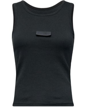 MM6 by Maison Margiela Ribbed Jersey Tank Top - Black