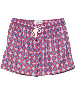 Peninsula Badeshorts Mit Geometrischem Muster - Rot
