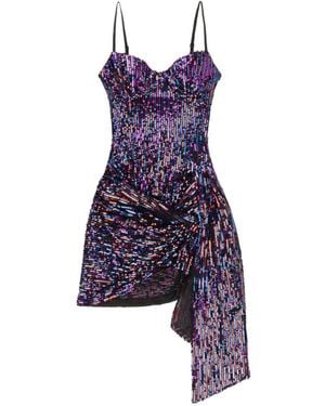 Area Sequin-Embellished Mini Dress - Purple