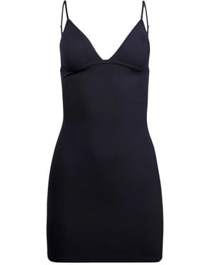 Fleur du Mal Silk-Blend Stretch V-Neck Slip Dress - Black