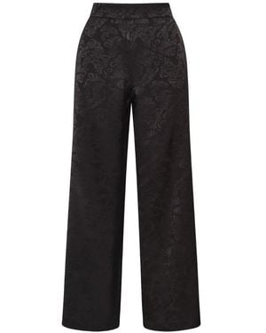 Maliparmi Damask-Jacquard Flared Pants - Black