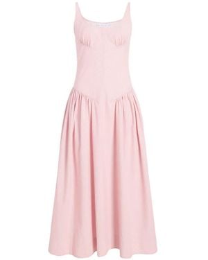 Proenza Schouler Solira Seersucker Midi Dress - Pink
