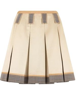 Moschino Minifalda Con Ribete En Contraste Y Pliegues - Neutro