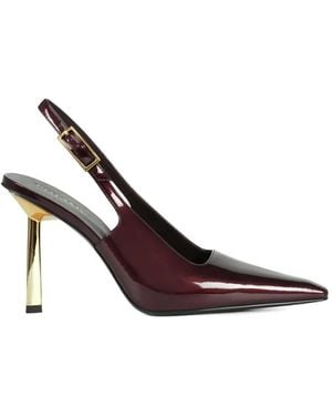 POTAMY Pointed Buckle Leather Pumps - Brown