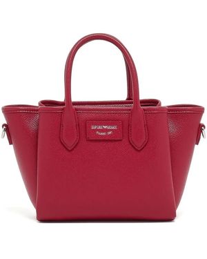 Emporio Armani レザーサッチェルバッグ - レッド