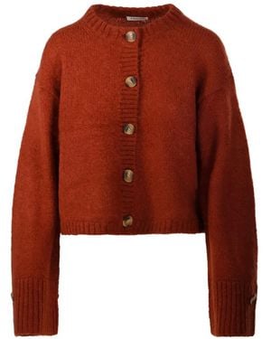 By Malene Birger Cierrou Button-Up Ribbed Cardigan - Red