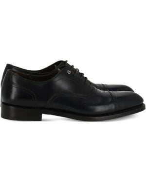 Ferragamo Leather Derby Shoes - Black