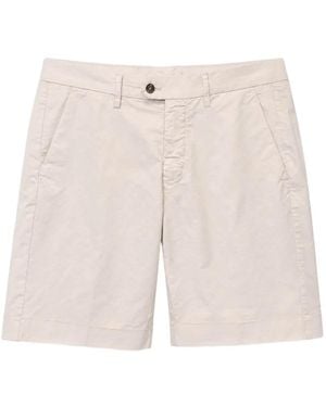 Mason's Logo-Embroidered Flap-Pocket Shorts - Natural