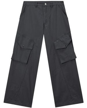 Mini Cream Cargo Pocket Pants - Gray