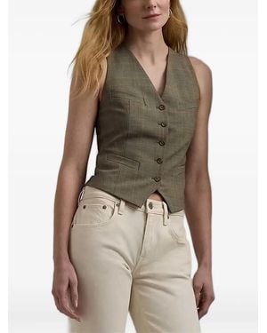 Ralph Lauren Checked Button-Fastening Waistcoat - Green