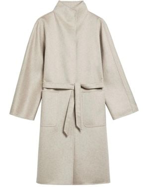 Max Mara Lilia Belted Cashmere Coat - White