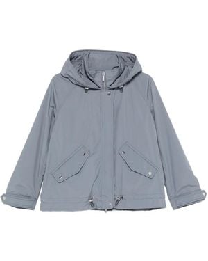 Moorer Jill-Stp Hooded Pocket Jacket - Blue