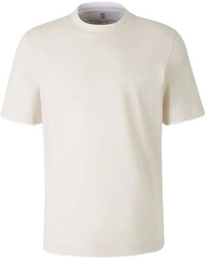 Brunello Cucinelli リブトリム Tシャツ - ホワイト