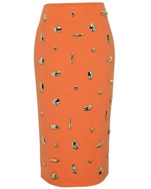 Alexis Falda de tubo con apliques metalizados - Naranja