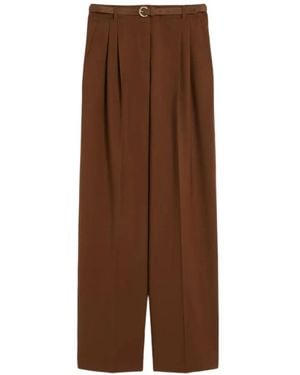 Max Mara Belted Trousers - Brown