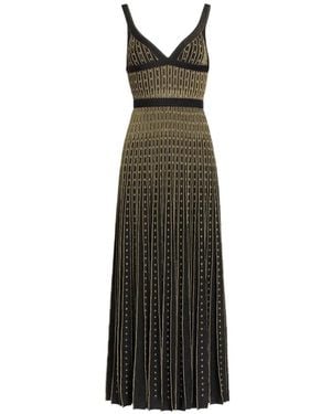 Elie Saab V-Neck Midi Dress - White