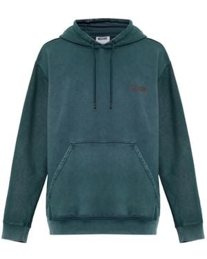 Moschino Logo-Embroidered Drawstring Hoodie - Green