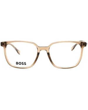 BOSS Rectangle-Frame Glasses - Natural
