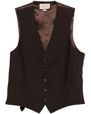 Gucci Button-Fastening Wool -Blend Waistcoat - Black