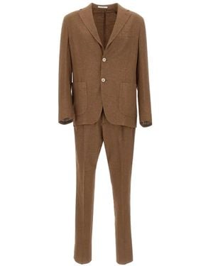 Eleventy Single-Breasted Patch-Pocket Suit - Natural