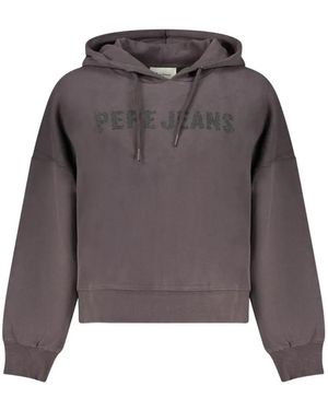 Pepe Jeans Logo-Print Drawstring Hoodie - Grey
