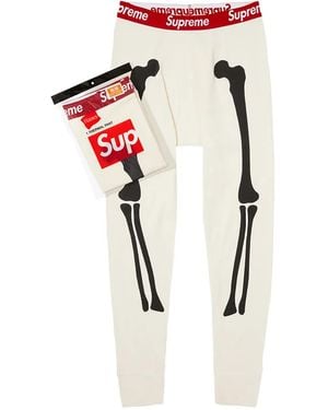 Supreme Pantalon Thermique Hanes - Blanc