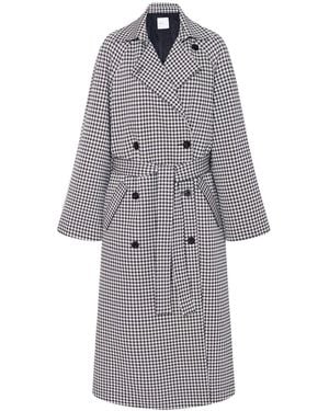 Rosetta Getty Gingham-Check Trench Coat - Grey