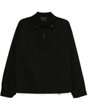 TEAM WANG design Twill Cotton Polo - Black