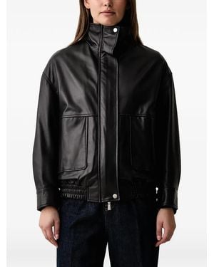 Kaos Leather High-Neck Jacket - Black