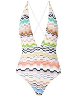 Missoni Chevron-Pattern Swimsuit - White