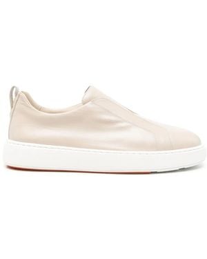 Santoni レザースニーカー - ホワイト