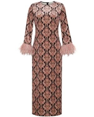 Cara Cara Danya Feather-Trim Dress - White