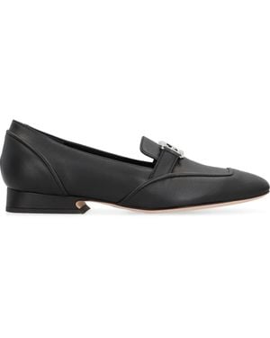 Alberta Ferretti Loafer mit Metall-Logo - Schwarz