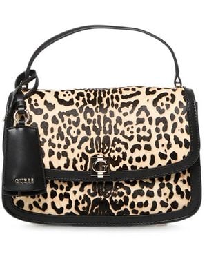 Guess Audrey Leopard-Print Crossbody Bag - Black