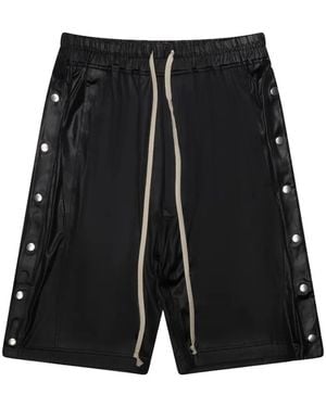 Rick Owens Pusher Press-Stud Shorts - Black