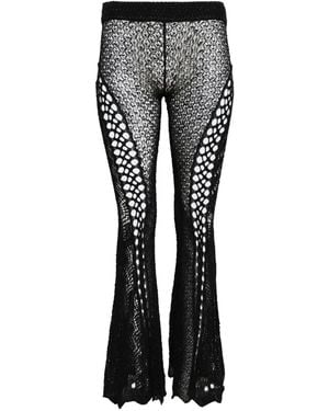 Roberta Einer Crochet Flared Trousers - Black