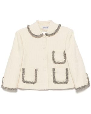 Dice Kayek Embellished Tweed Jacket - Natural