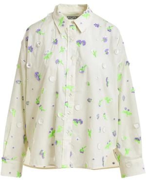 Essentiel Antwerp Jimena Floral-Embroidered Shirt - White