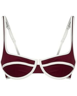 MC2 Saint Barth Contrast-Trim Bikini Top - Purple