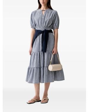Barbour Abito Midi Ashwell A Quadretti - Blu