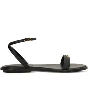 Sergio Rossi Surge Leather Flat Sandals - White